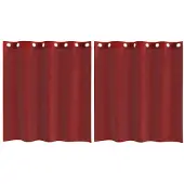 vidaXL Voile Rideaux avec oeillets 2 pcs. Rouge vin
