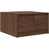 vidaXL Table basse avec tiroirs, aspect chêne brun 70,5x70x40 cm