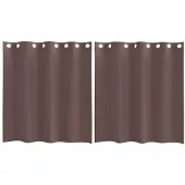 vidaXL Voile Rideaux avec oeillets 2 pcs. Marron 140x140 cm
