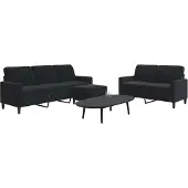 vidaXL Ensemble de canapés 3 pièces avec coussins Noir velours