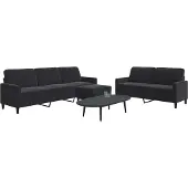 vidaXL Ensemble de canapés 3 pièces avec coussins Noir velours
