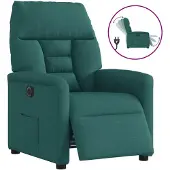 vidaXL Fauteuil relax électrique vert foncé Tissu