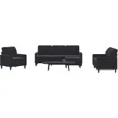 vidaXL Ensemble de canapés 4 pièces avec coussins Noir velours