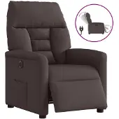 vidaXL Fauteuil relax électrique brun foncé Tissu
