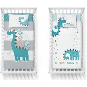 Detexpol Parure de lit 100x135 Dinosaure Bambou Coton