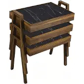 Xl Moebel Gmbh Elegantes schwarzes Couchtisch-Set aus Holz im modernen Design