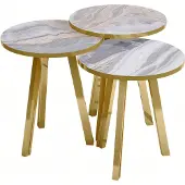 AEA Elegantes graues Couchtisch-Set aus Holz und Metall