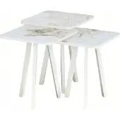 AEA Weißes Holz Couchtisch-Set im modernen Design