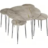 Xl Moebel Gmbh Moderner grauer Holz-Couchtisch mit Beistelltischen