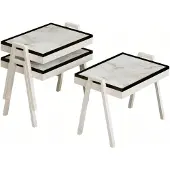 AEA Weißes Holz Couchtisch-Set im modernen Design