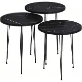 Xl Moebel Gmbh Elegantes schwarzes Couchtisch-Set aus Holz und Metall