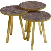 AEA Eleganter brauner Couchtisch aus Holz und Metall