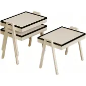 AEA Couchtisch-Set aus Holz in Beige, eleganter moderner Stil