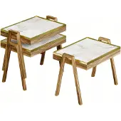 AEA Couchtisch-Set aus Holz in Beige modern elegant