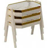 AEA Couchtisch-Set aus Holz in Beige modern und stilvoll