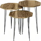 AEA Moderner brauner Couchtisch aus Holz und Metall