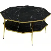 AEA Eleganter schwarzer Couchtisch aus Holz mit modernem Design