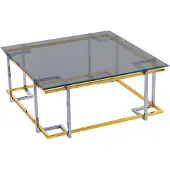 AEA Transparenter Edelstahl Couchtisch modern elegant