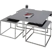 AEA Grauer Couchtisch aus Edelstahl modern und elegant