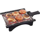 Jata BQ95 Barbecue électrique . Parfait pour deux personnes. Pas de fumées ni d'odeurs. Détachable. Grille à 2 hauteurs. Plateau en acier inoxydable. Cuisson saine. Avec eau.
