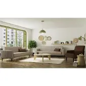 AEA Couchgarnitur Zweisitzer Sessel Grau Stoffsofas Polstersofa 3tlg Set