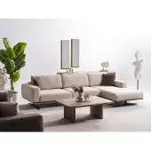 AEA Elegantes beiges L-Form Ecksofa aus Textil für modernes Wohnzimmer