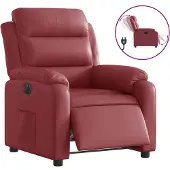 vidaXL Fauteuil relax électrique vin rouge similicuir