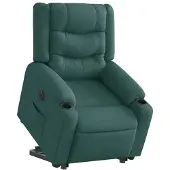 vidaXL Fauteuil relax avec releveur électrique Vert foncé Tissu
