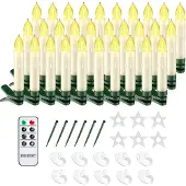 Monzana 30x bougie LED sans câble lumière blanc chaud décoration lumineuse à pile aspect bougie de cire minuterie 24h