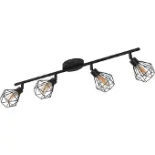 Eglo 32767 ZAPATA 1 LED G9 Spot quadruple 4x3W 635x65mm noir ambre