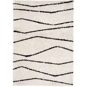 FRAAI Tapis à poils longs | Grand Wire Crème/Noir | 120x170cm | Crème | Rectangulaire | Tapis