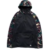 Burton - Polaire imperméable à capuche - M Crown Weatherproof Pullover Fleece Seersucker True Black - Taille L - Noir