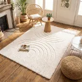 FRAAI Tapis doux à poils longs | Carvy Arches Crème | 80x150cm | Crème | Rectangulaire | Tapis