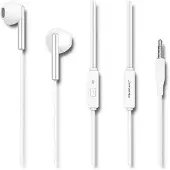 Qoltec Casque intra-auriculaire microphone blanc