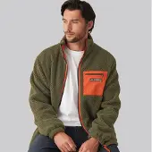 Lagooners Veste zippée rafferty borg hommes - Kaki/Orange