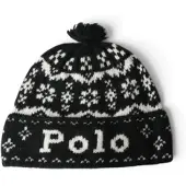 Ralph Lauren pour femme. 455P23851001 Bonnet d'hiver noir (OSFA), Casuel, Laine