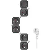 Logilink LPS277 Prises multiples avec interrupteur Blanc Noir Protection 1 pc. (5x, CEE 7/3, 1.50 m)