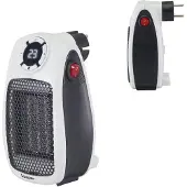 Beper Radiateur soufflant mini en céramique P203TER350, 500 W/1 000 W, écran LED, minuterie 24 heures, sécurité assurée grâce à l'arrêt automatique