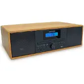 Metronic MOOOV 477380 : Système audio micro Hi-Fi sans fil, finition bois, lecteur CD, radio FM avec réglage fin