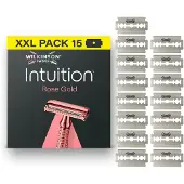 Wilkinson Rasoir de sécurité Intuition Rose Gold pour femmes, pack de 15 rasoirs