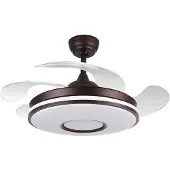 Fabrilamp Ventilateur dc dani 59w 6980lm brun 4 pales desp.107d 3000-4000-6000k télécommande, reg.intensité, mémoire et minuterie