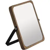 Gedy Miroir cosmétique à poser MIDORI, 162x185mm, à deux côtés, noir/bambou