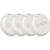 SBS Localisateur de clés de vélo compatible avec Apple Localiser mon vélo, mon cercle, blanc - 4 pièces.