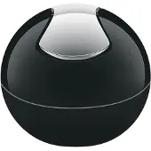 Spirella poubelle à couvercle basculante Bowl 1 l noir chromé brillant