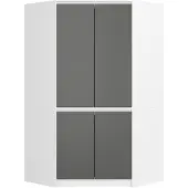 Akord Armoire D'angle 4 Portes Blanc/Gris 100X50X180