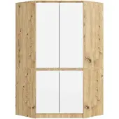 Akord Armoire D'angle 4 Portes Chêne Artisan/Blanc 100X50X180