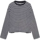 Pull&Bear T-shirt bleu marine / blanc