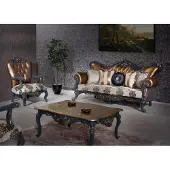 AEA Gründerzeit Möbel Klassische Sofagarnitur Couch Chesterfield 3+1+ Tisch