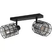 Eglo 99712 CONSACA E27 double plafonnier noir-transparent