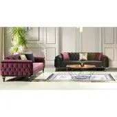 AEA Couchgarnitur Sofa Couch Set Sitzgruppe Kombination Wohnlandschaft Lila 3+3